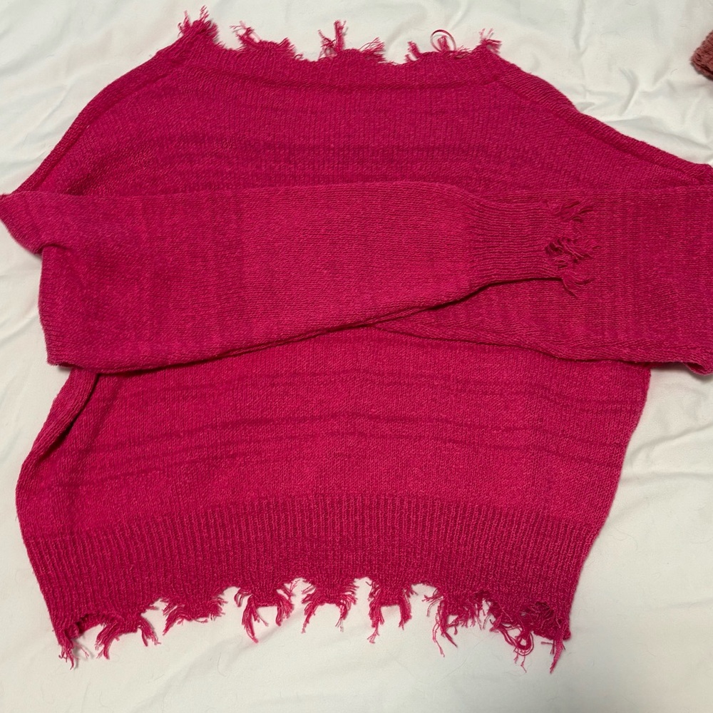 Pink semi cropped sweater